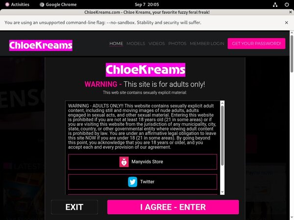 Chloekreams.com Register