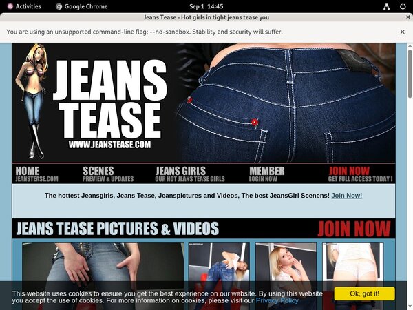 Free Jeanstease.com Trial Account