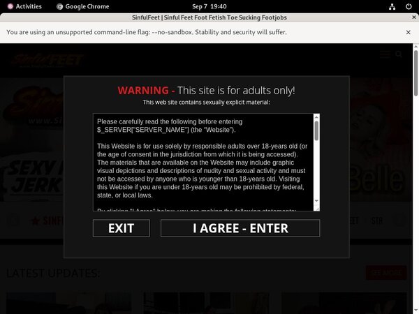 Free Sinfulfeet.com Membership