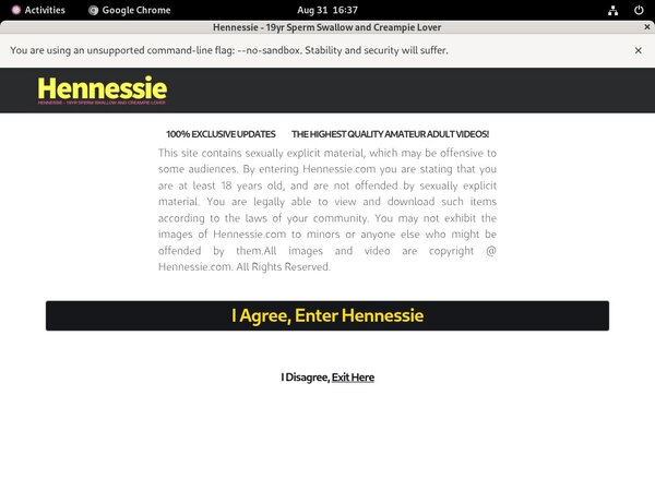 Hennessie Website Password
